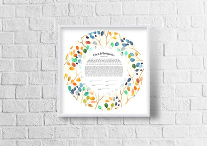Tree of Life Rainbow Leaf Ketubah