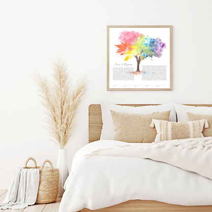 Tree of Life Rainbow Watercolor Ketubah
