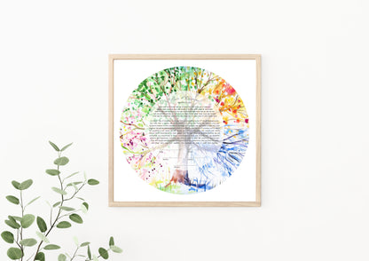 Tree of Life Rainbow Watercolor Ketubah