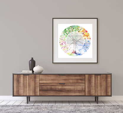 Tree of Life Rainbow Watercolor Ketubah