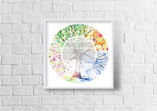 Tree of Life Rainbow Watercolor Ketubah