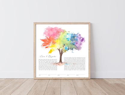 Tree of Life Rainbow Watercolor Ketubah