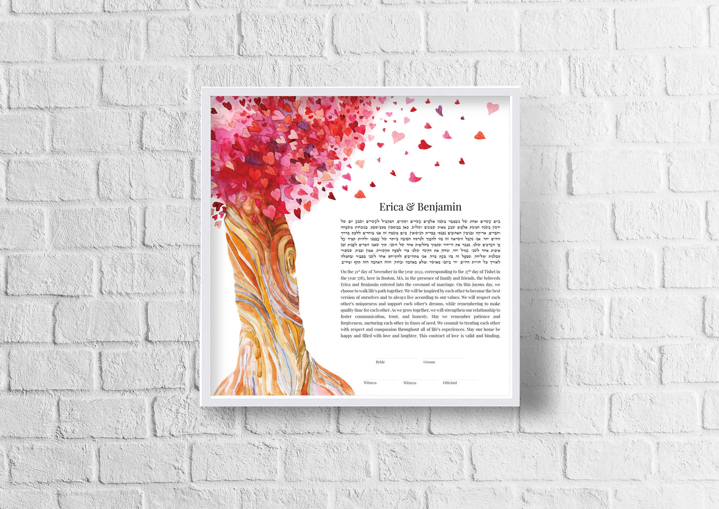 Tree of Life Red Heart Ketubah