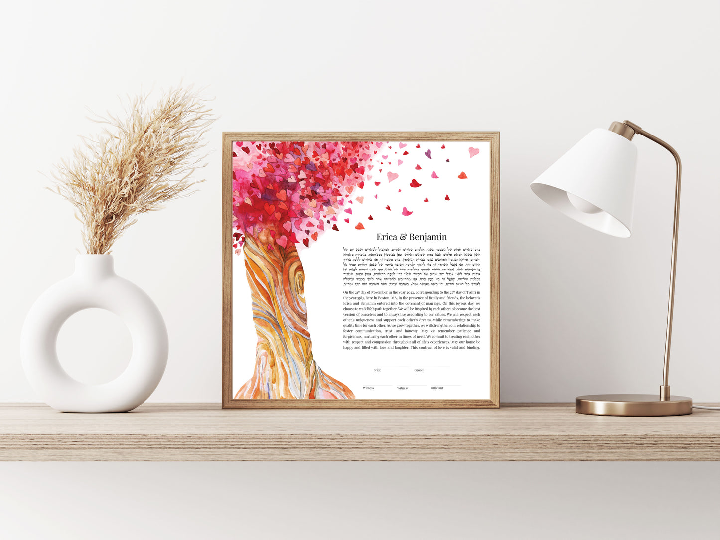 Tree of Life Red Heart Ketubah