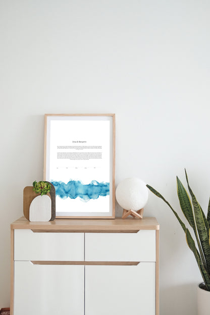 Turquoise Blue Watercolor Ketubah