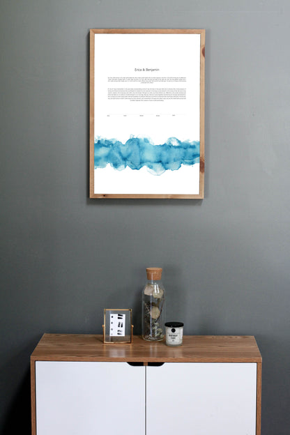 Turquoise Blue Watercolor Ketubah