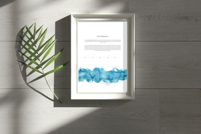 Turquoise Blue Watercolor Ketubah