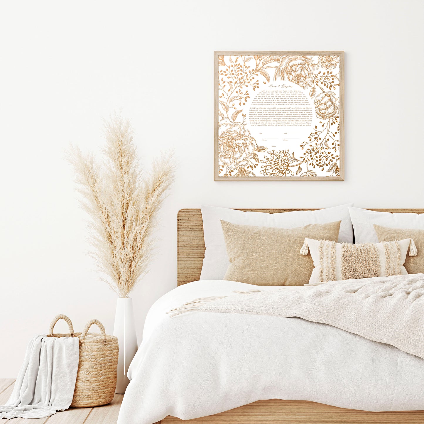 Vintage Gold Rose Floral Ketubah