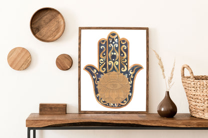 Vintage Painted Hamsa Ketubah