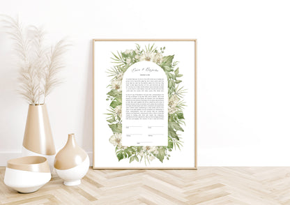 White Floral Arch Ketubah