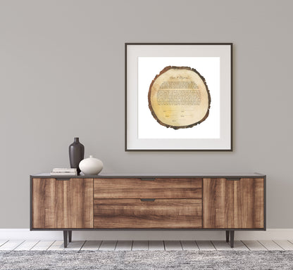 Wood Tree Watercolor Ketubah