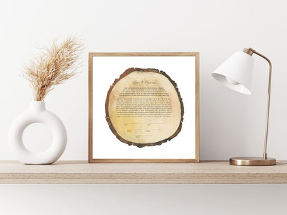 Wood Tree Watercolor Ketubah