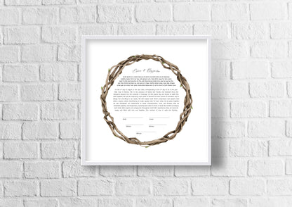 Wood Twig Watercolor Ketubah