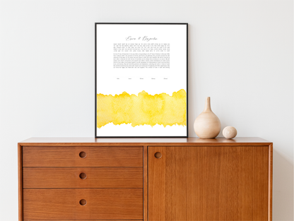 Yellow Watercolor Ketubah