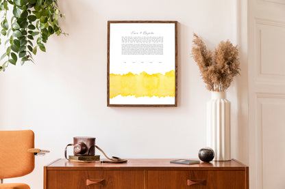Yellow Watercolor Ketubah