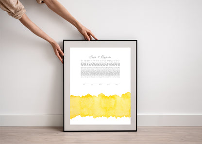 Yellow Watercolor Ketubah