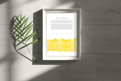 Yellow Watercolor Ketubah