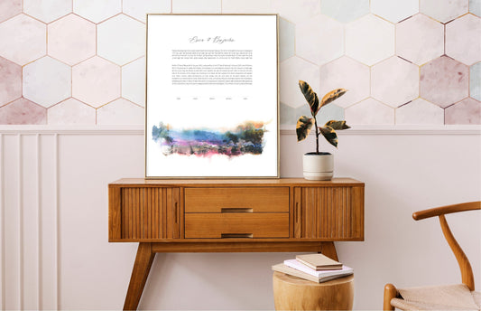 Modern Ketubah: Colorful Rainbow Watercolor Artwork Custom Print Wedding Certificate  | Reform, Secular, Interfaith, LGBTQ+