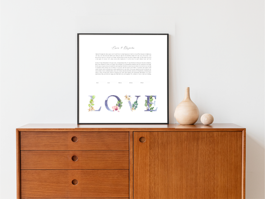 LOVE Floral Ketubah